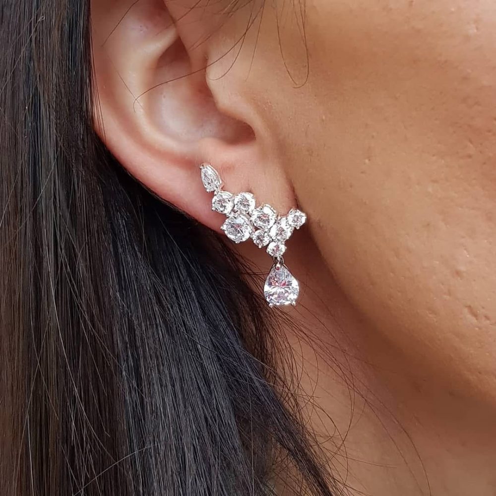 “Avatars” λαμπερά earclimber σκουλαρίκια με γνήσια κρύσταλλα ζιργκόν! - Image 5