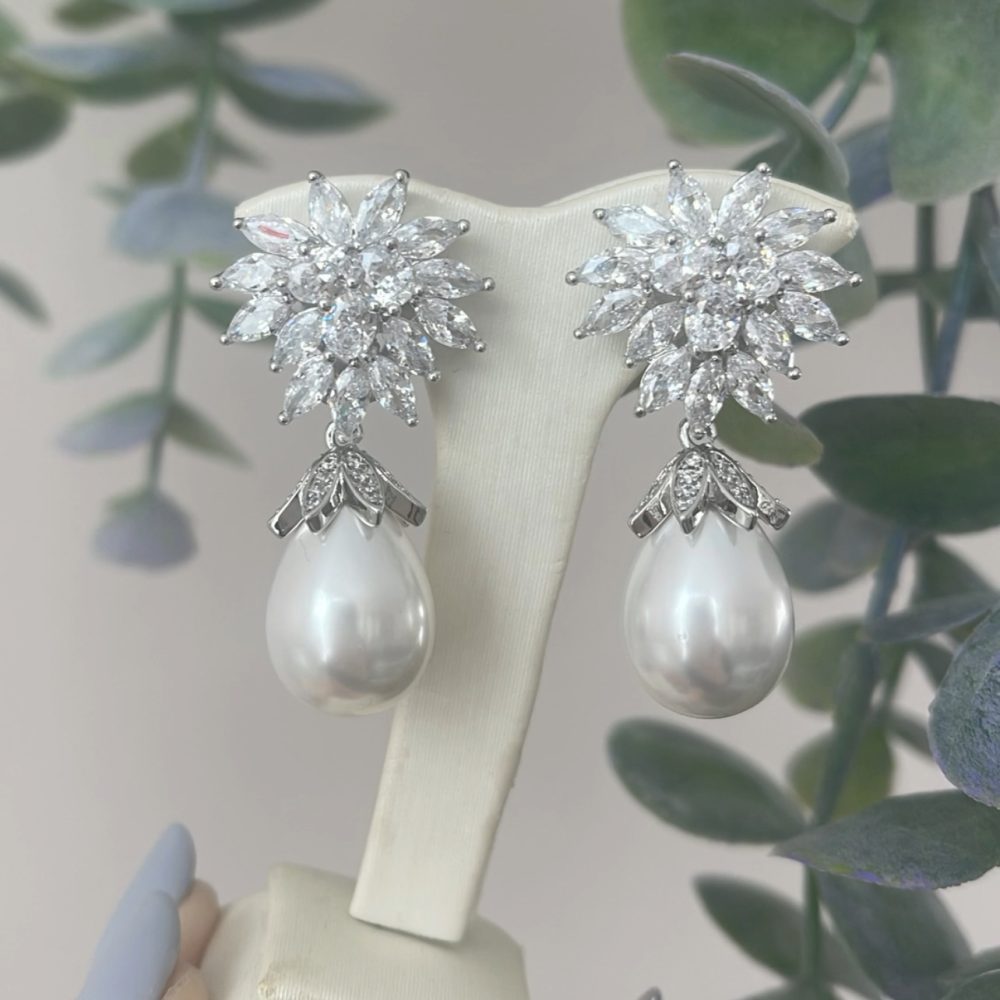 «Mobley» πανέμορφα statement σκουλαρίκια! Με πέρλα & ζιργκόν κορυφαίας ποιότητας! - Image 1