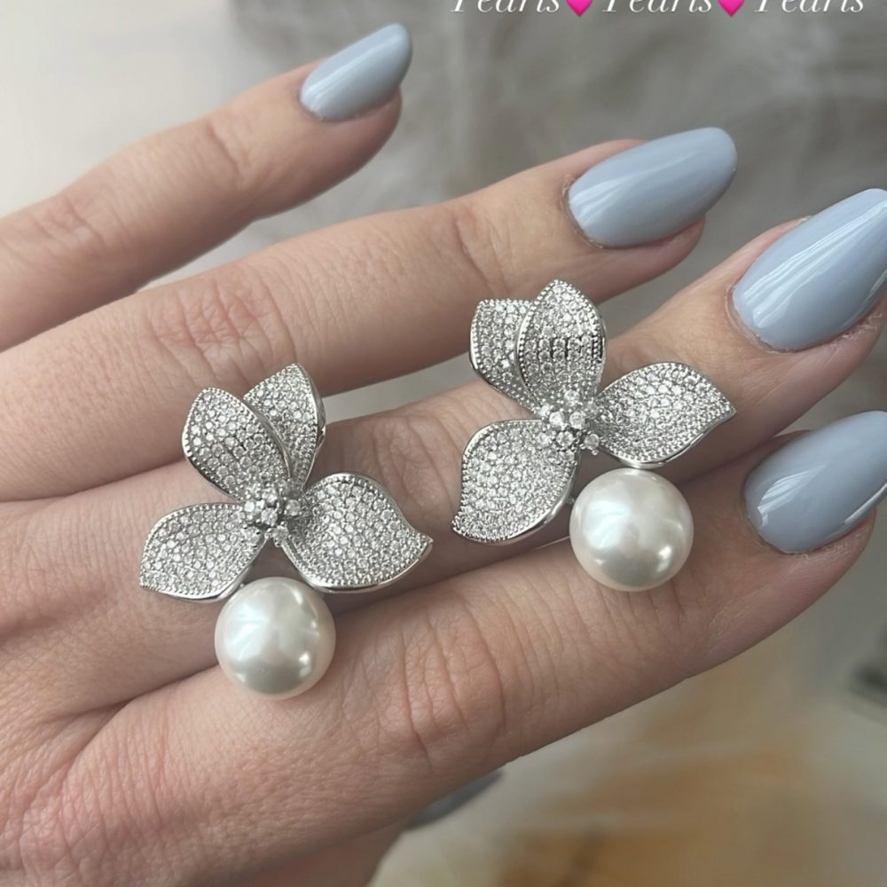 “ZINNIA” εντυπωσιακά σκουλαρίκια με πέρλα & ζιργκον! - Image 5