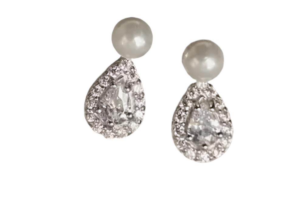 «Trudy» πολύ μικρά σκουλαρίκια με ζιργκόν & πέρλα στο κούμπωμα! - Image 5