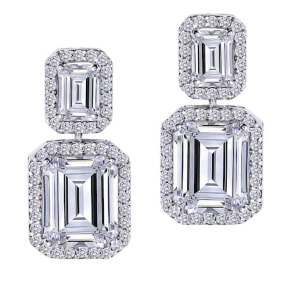 «Octagon» σκουλαρίκια με κορυφαίας καθαρότητας octagon shaped zirconia stones!