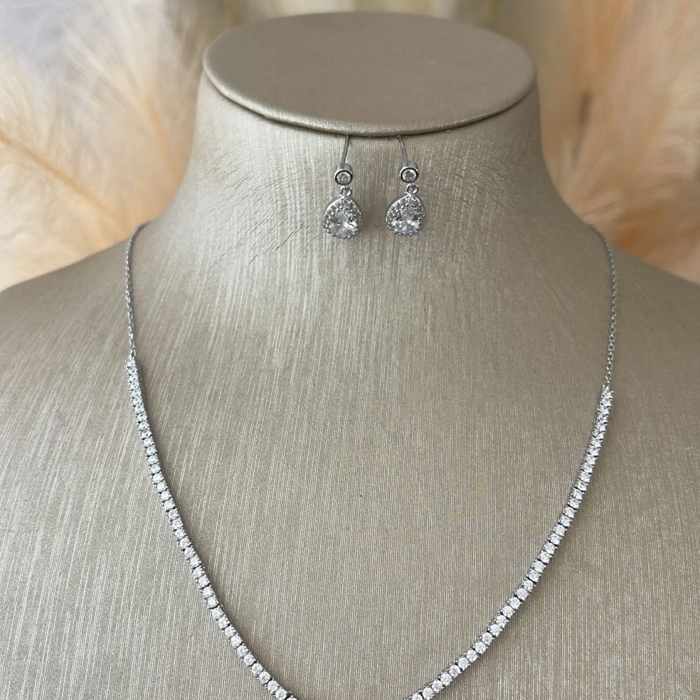 “Vinceza” σετ διαχρονικής αισθητικής , από επιπλατινομένο ασήμι 925• και ζιργκόν! - Image 2