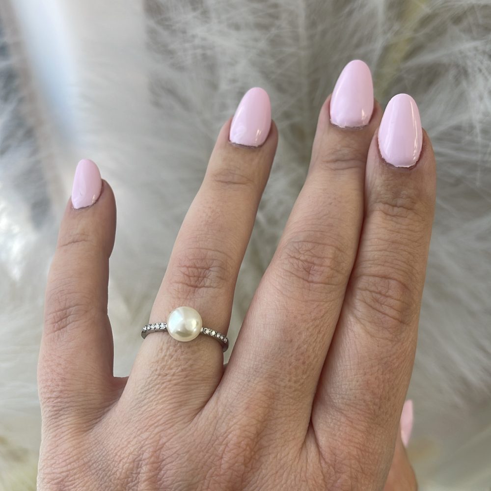 Πανέμορφο δαχτυλίδι με βάση ζιργκόν & κεντρική πέρλα! - Image 2