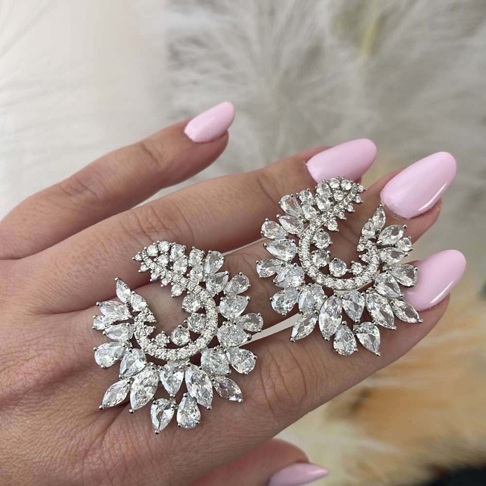 “Upgrade” εντυπωσιακά λαμπερά σκουλαρίκια, με ζιργκόν καθαρότητας 5Α! - Image 1