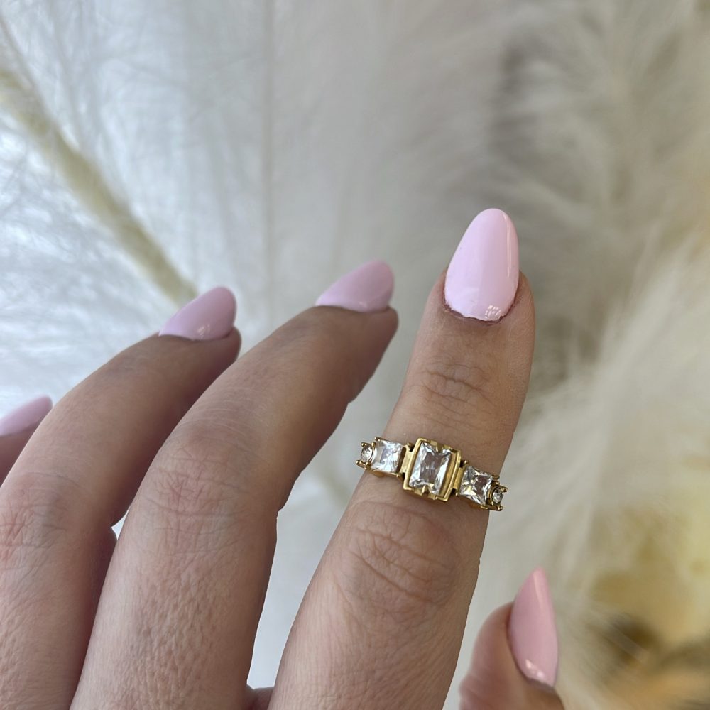 Σειρέ δαχτυλίδι με βάση ατσάλι & ζιργκονάκια! - Image 2