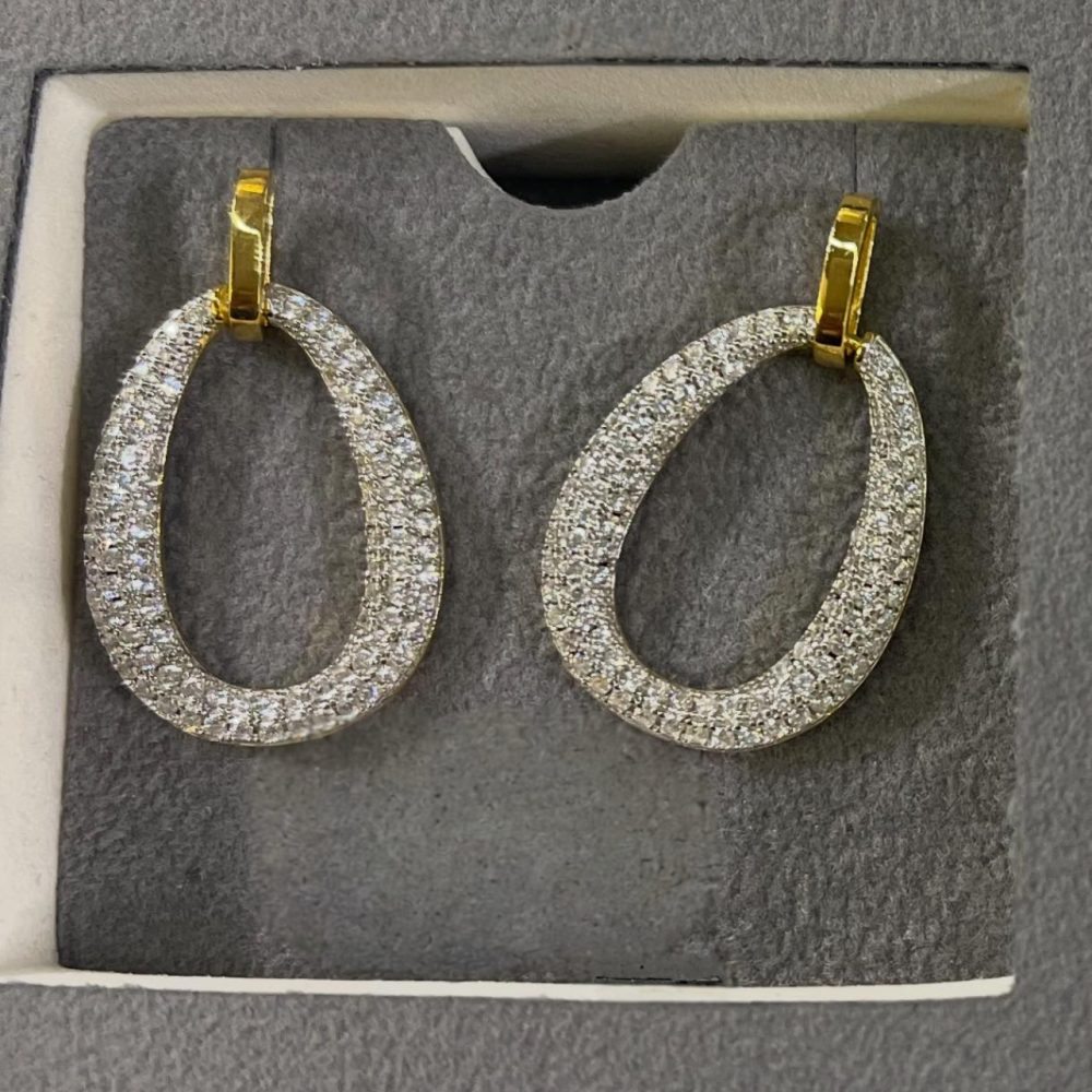 «Or Ovale» δίχρωμα εντυπωσιακά σκουλαρίκια, για διαχρονική κομψότητα! Ασήμι •925 με ζιργκόν! - Image 5