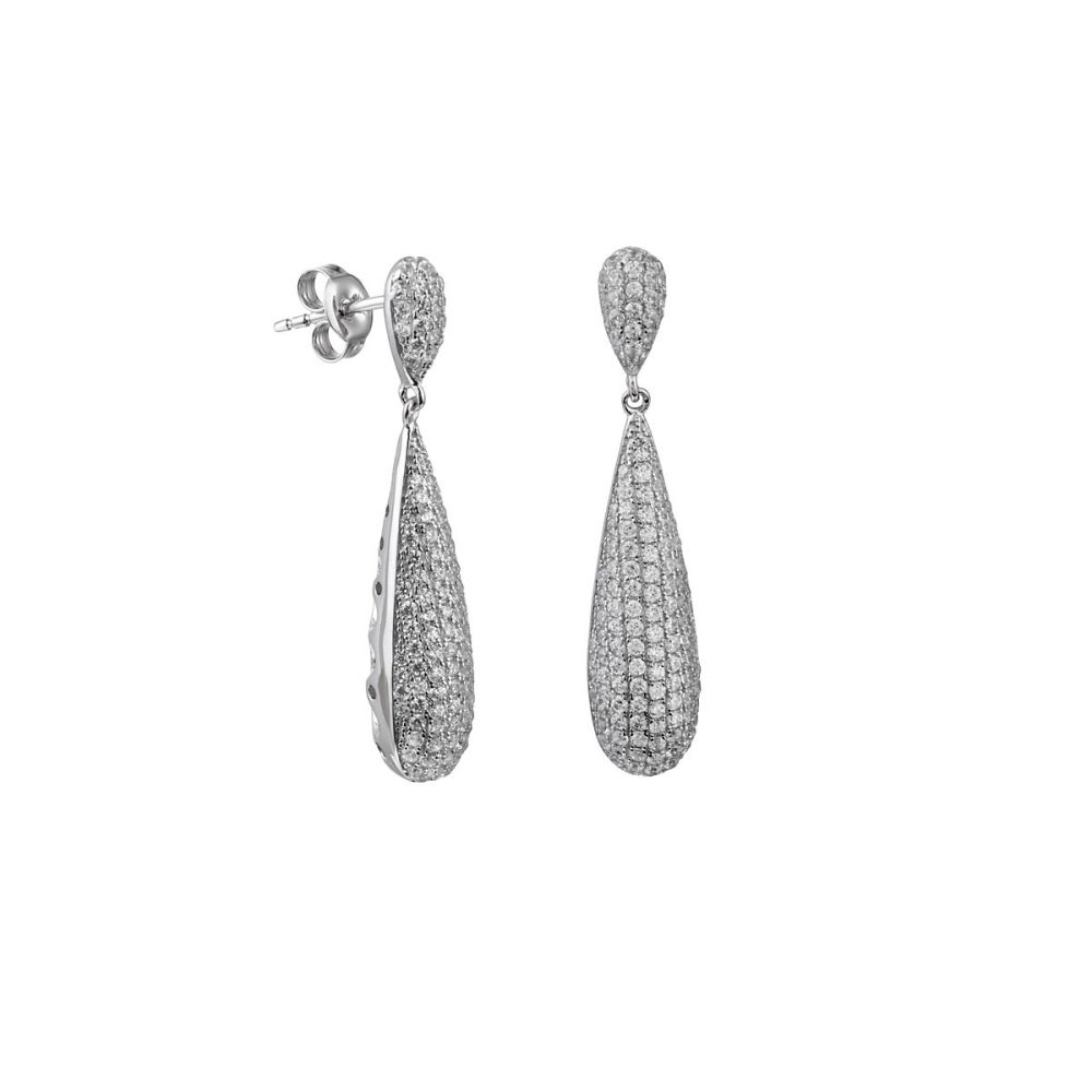 “Tzoanna” κρεμαστά σκουλαρίκια μοναδικού σχεδιασμού! Από επιπλατινομένο ασήμι & γνήσια ζιργκον! - Image 3