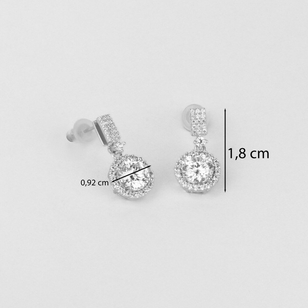 Σκουλαρίκια «Moissanite Elegance» από λευκόχρυσο 18 καρατίων με επιμετάλλωση από ασήμι! - Image 4