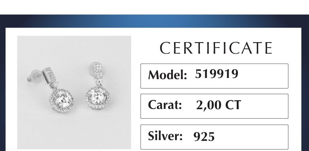 Σκουλαρίκια «Moissanite Elegance» από λευκόχρυσο 18 καρατίων με επιμετάλλωση από ασήμι! - Image 5