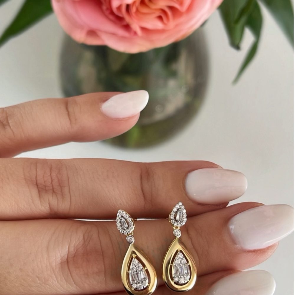 «Siren» δίχρωμα σκουλαρίκια έρωτας! Από επιχρυσωμένο ασήμι 925° με κομψό σχέδιο σε σχήμα δάκρυ!